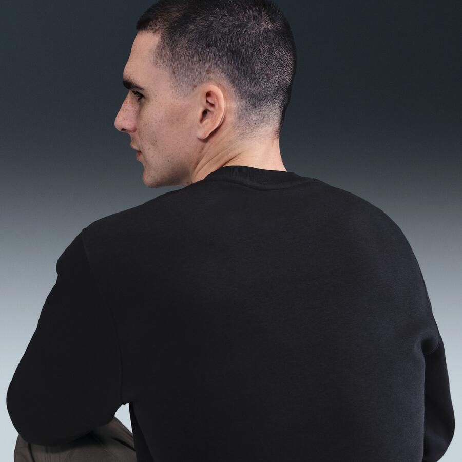 Nike Club fleeceshirt met ronde hals voor heren Zwart