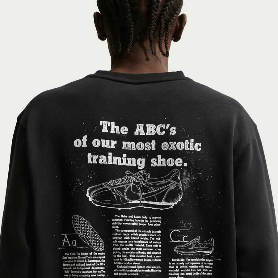Nike Club fleeceshirt met ronde hals voor heren Zwart - Foto 2