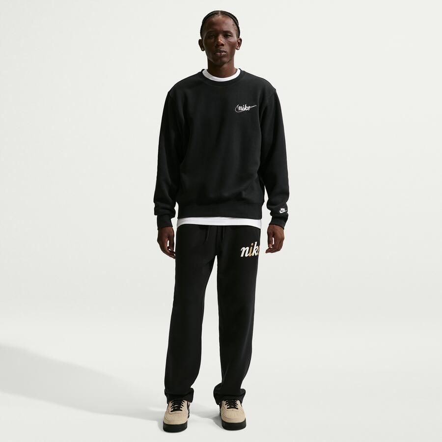 Nike Club fleeceshirt met ronde hals voor heren Zwart - Foto 3