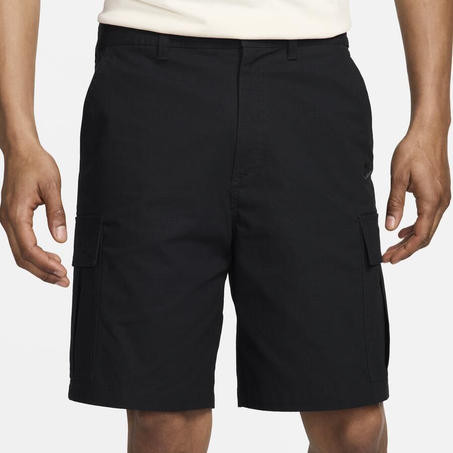 Nike Club geweven cargoshorts voor heren Zwart - Foto 4