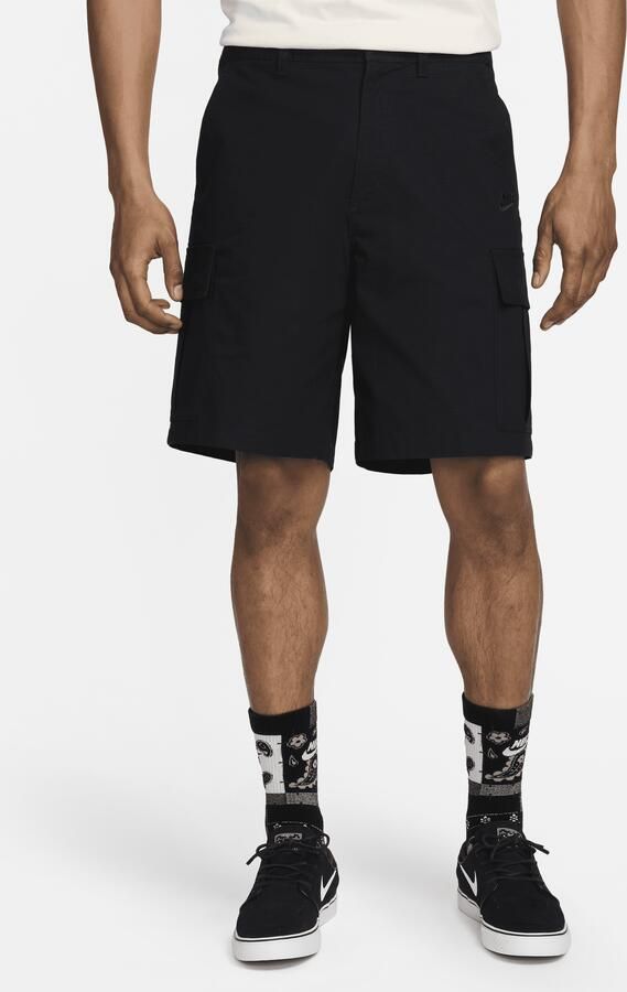 Nike Club geweven cargoshorts voor heren Zwart - Foto 3