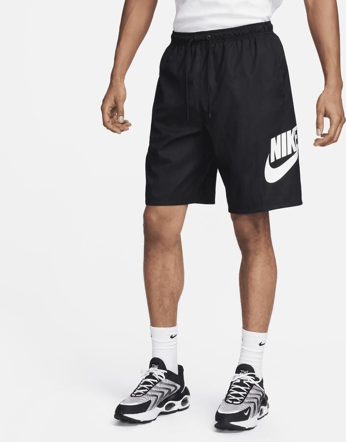 Nike Club Geweven Shorts Zwart Wit Black Heren - Foto 4