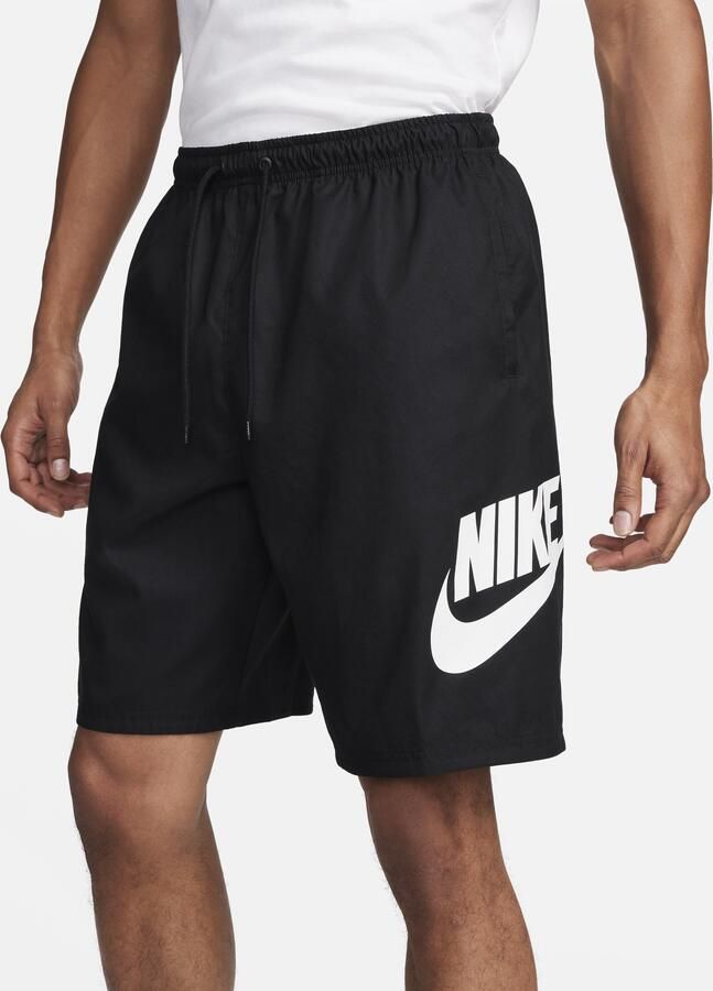Nike Club Geweven Shorts Zwart Wit Black Heren - Foto 5