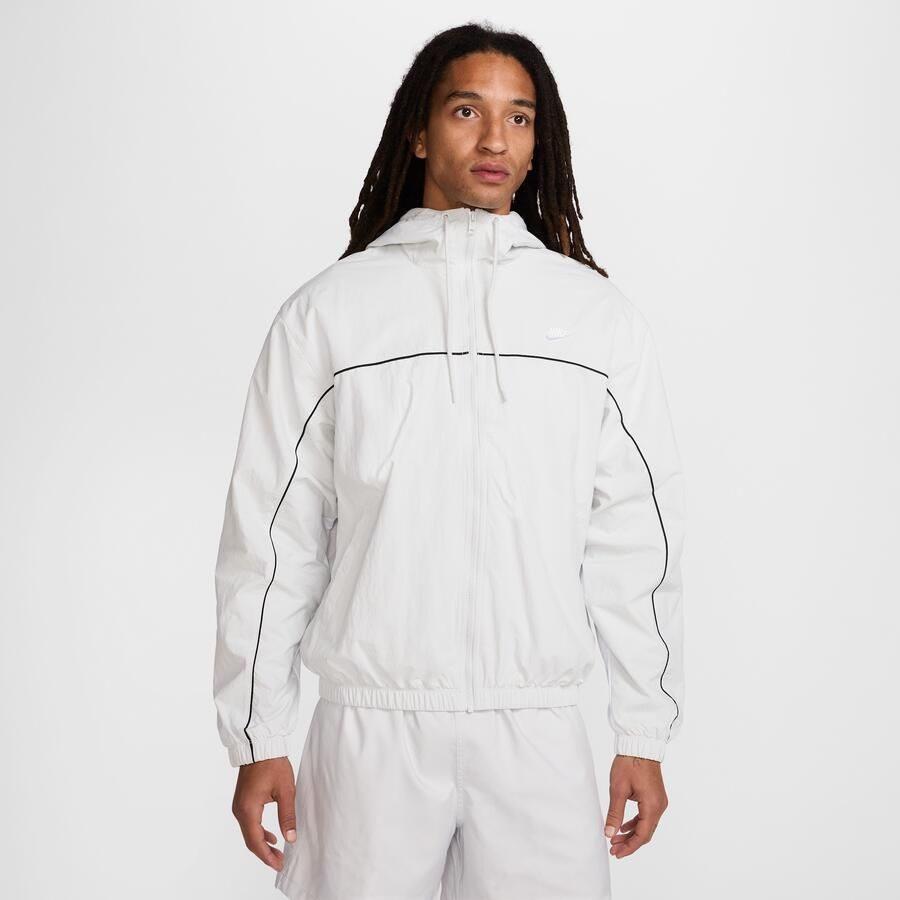 Nike Club herenjack met capuchon Grijs