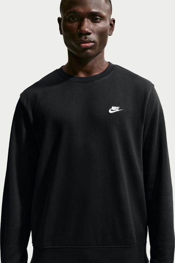 Nike Club herentop van sweatstof met ronde hals Zwart - Foto 2