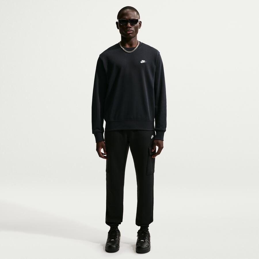 Nike Club herentop van sweatstof met ronde hals Zwart - Foto 4