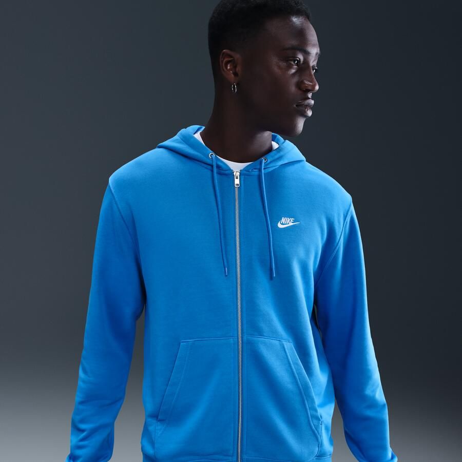 Nike Club hoodie van sweatstof met rits voor heren Blauw - Foto 4