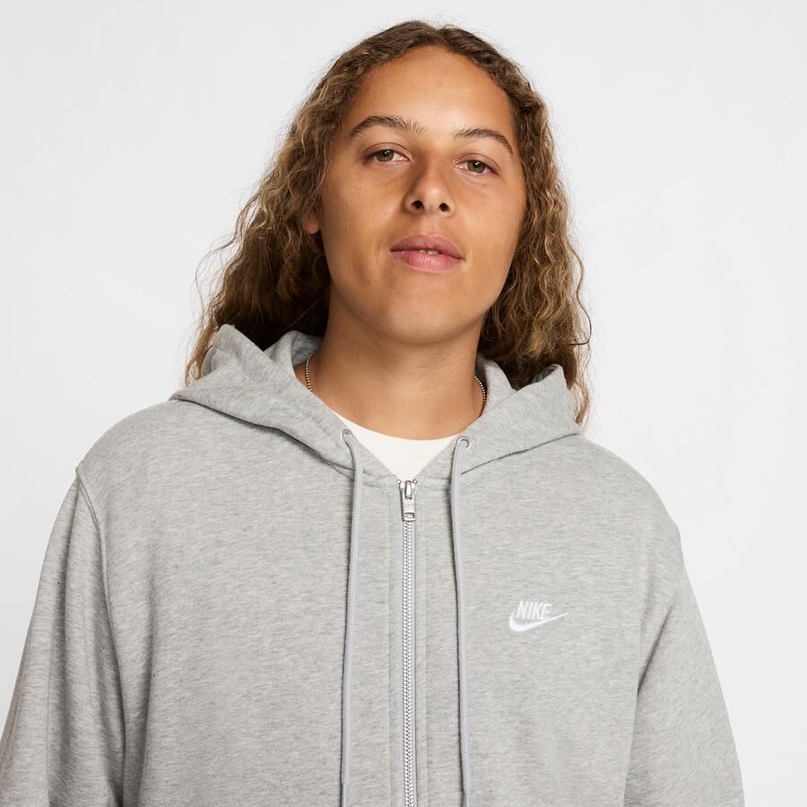 Nike Club hoodie van sweatstof met rits voor heren Grijs