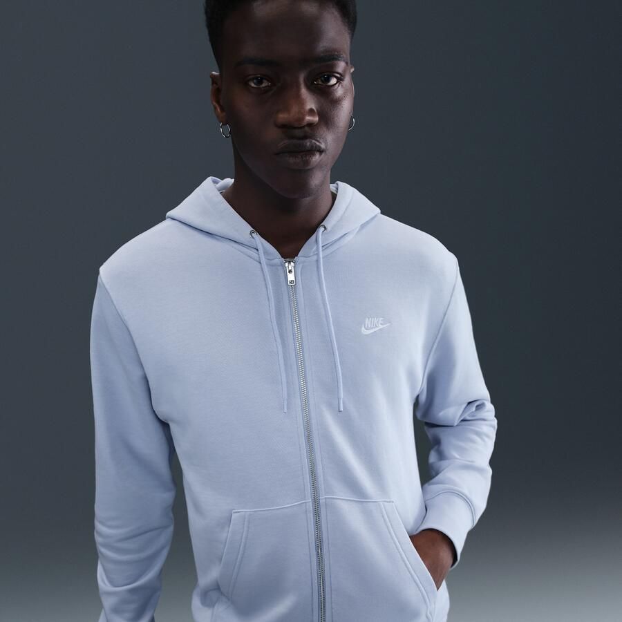 Nike Club hoodie van sweatstof met rits voor heren Grijs - Foto 4