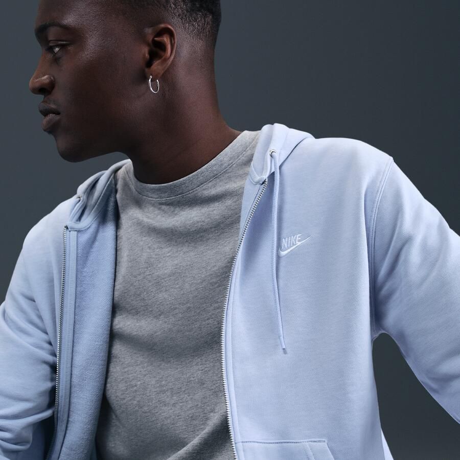 Nike Club hoodie van sweatstof met rits voor heren Grijs - Foto 2