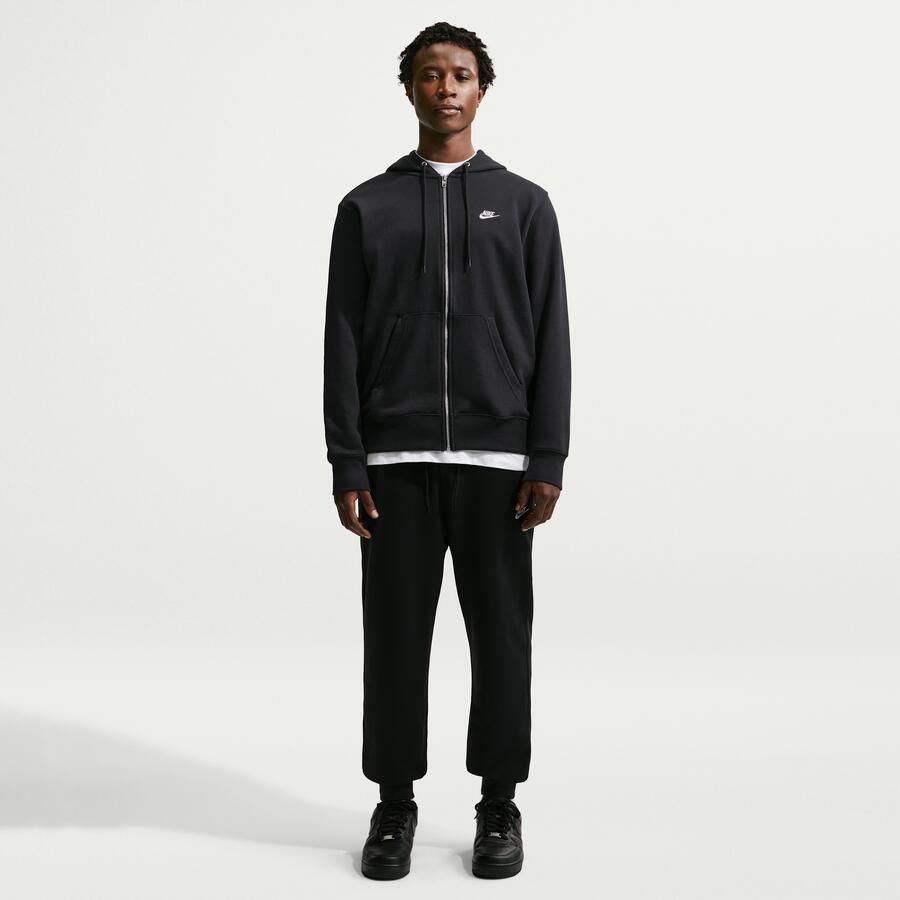 Nike Club hoodie van sweatstof met rits voor heren Zwart - Foto 5