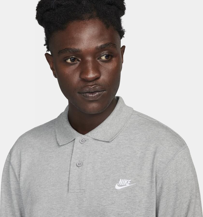 Nike Club Knit polo met lange mouwen voor heren Grijs - Foto 2