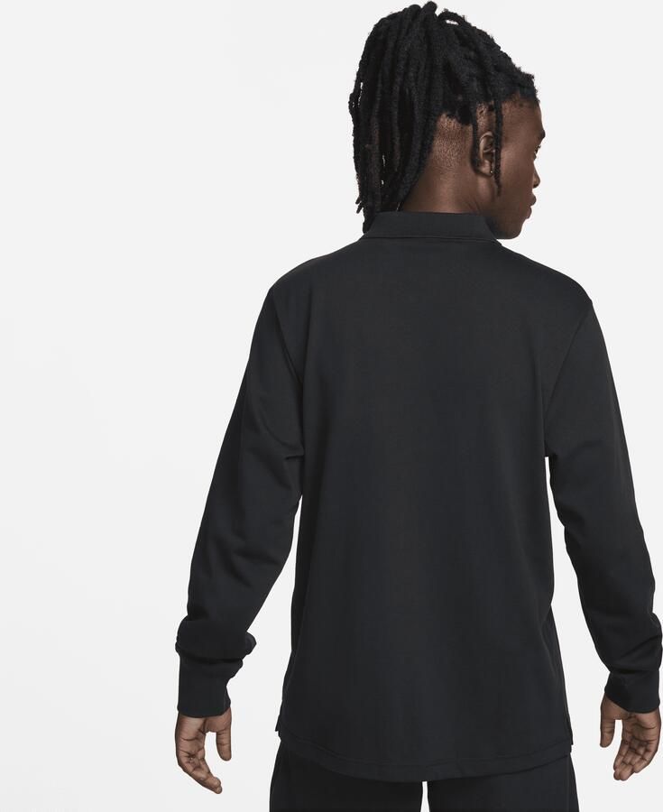 Nike Club Knit polo met lange mouwen voor heren Zwart - Foto 4