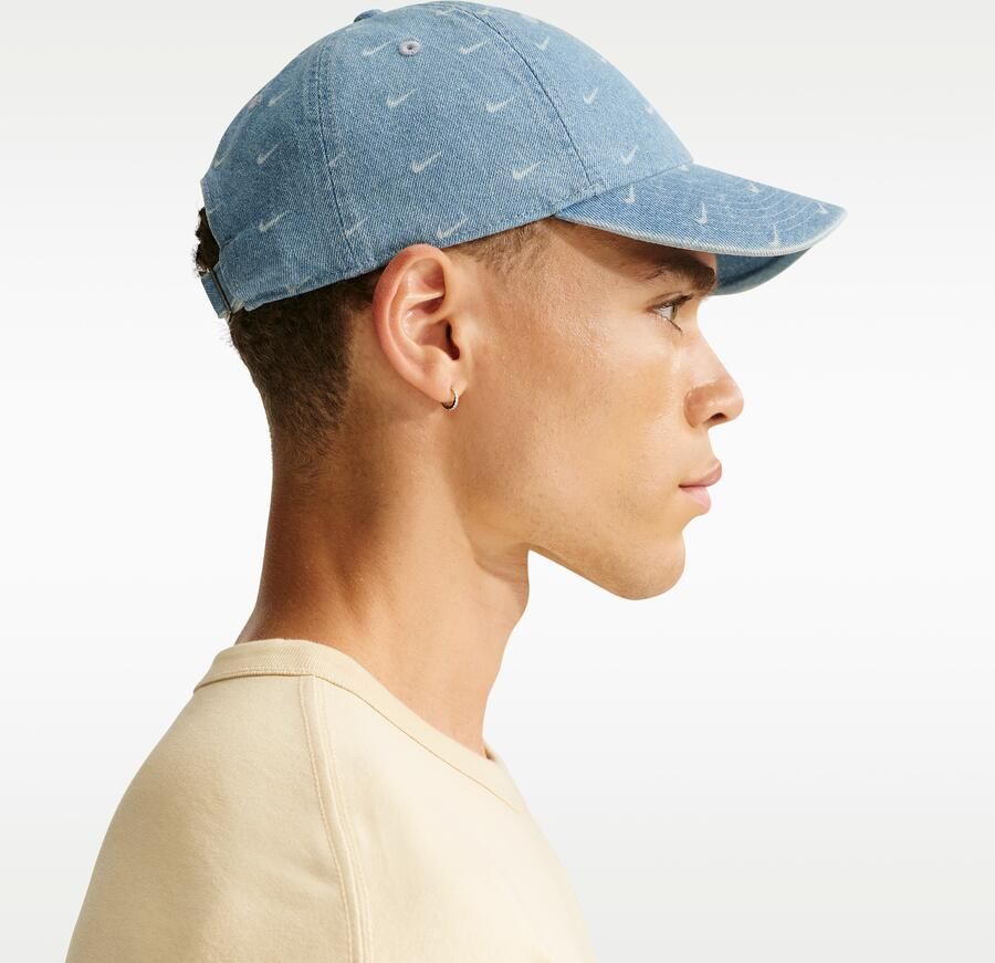 Nike Club ongestructureerde denim pet Blauw