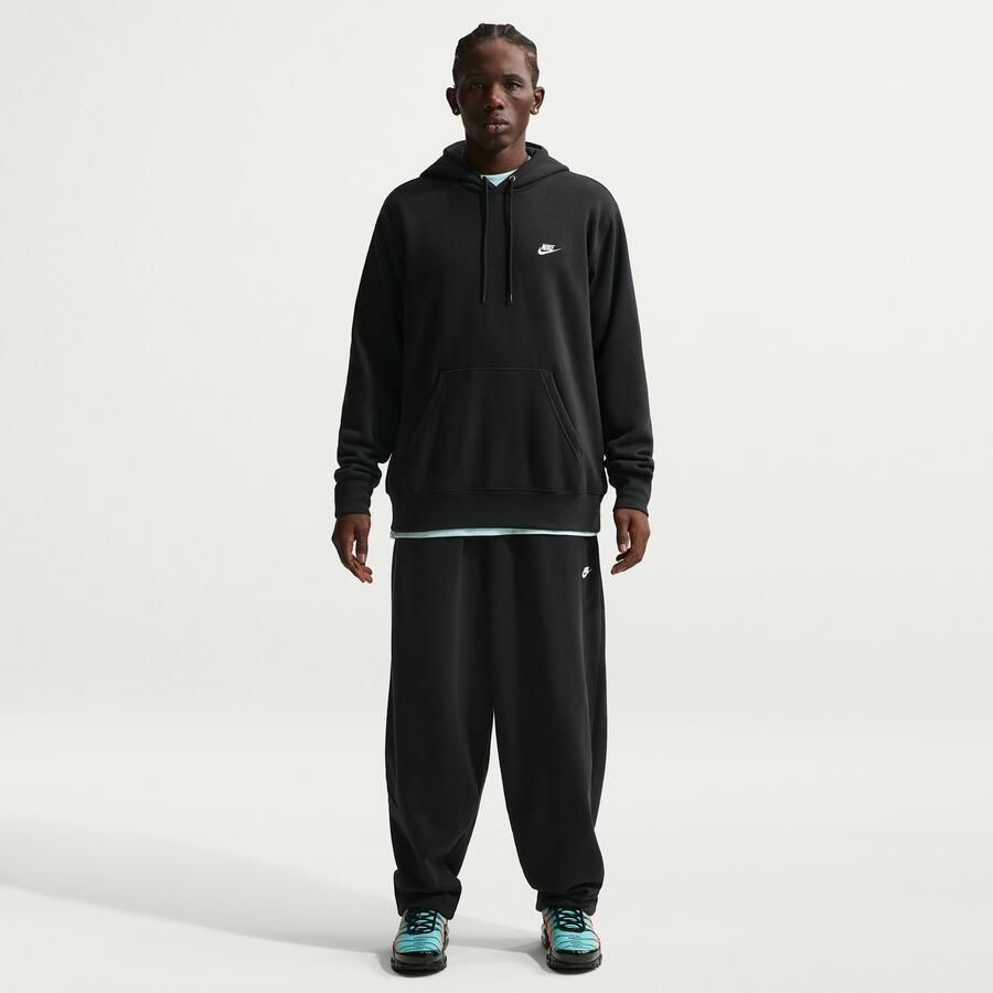 Nike Club oversized broek van sweatstof voor heren Zwart - Foto 4