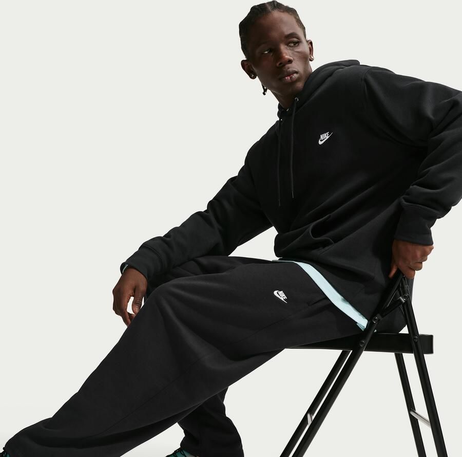 Nike Club oversized broek van sweatstof voor heren Zwart - Foto 2