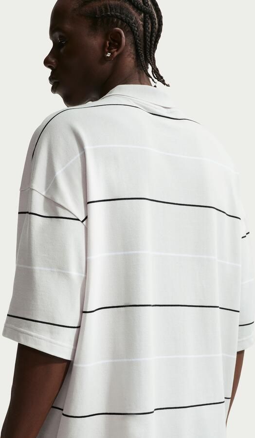 Nike Club oversized gestreepte polo voor heren Grijs - Foto 3