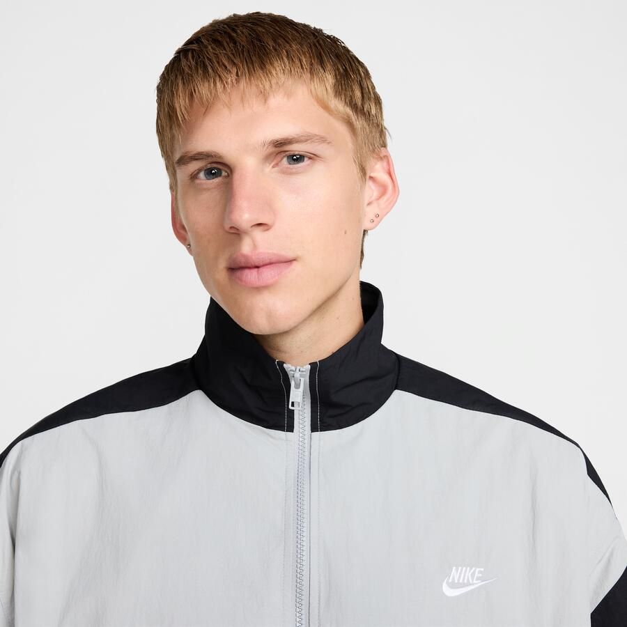 Nike Club oversized geweven trainingsjack voor heren Grijs