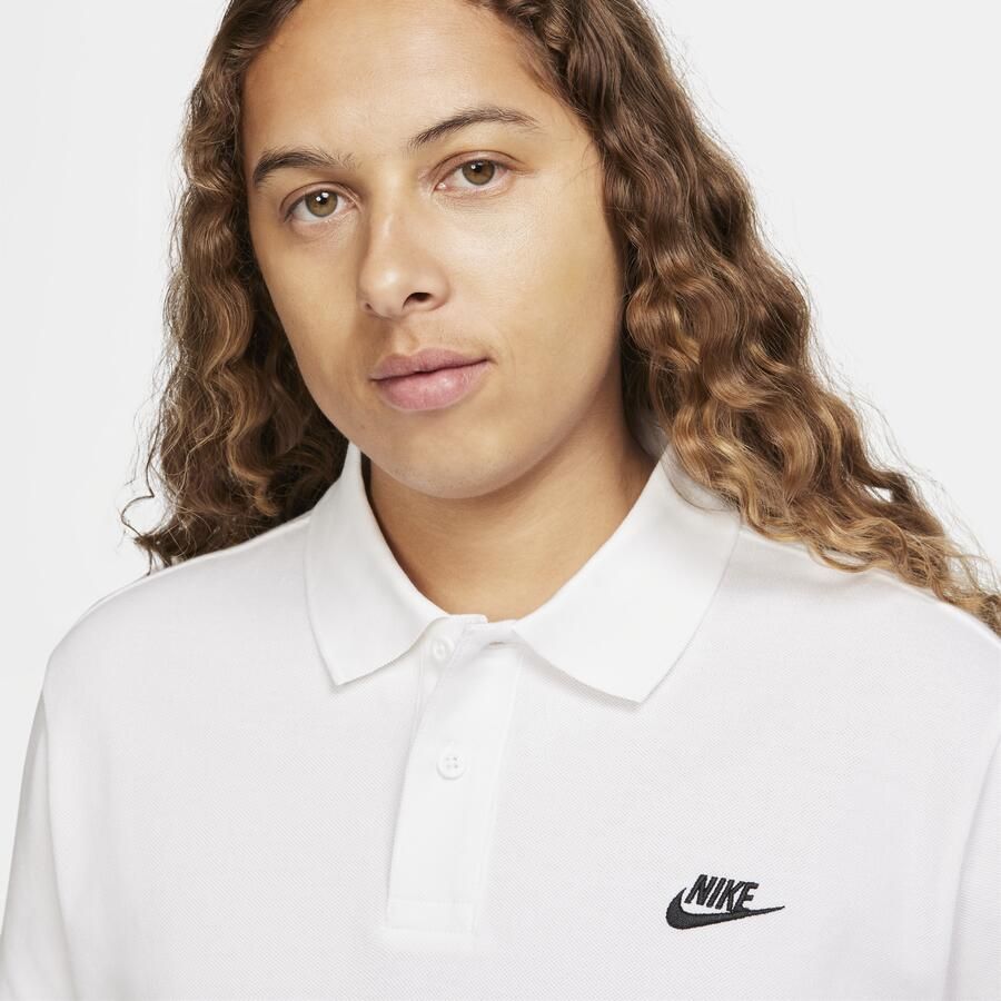 Nike Essential Pique Polo Shirt Wit Zwart White Heren