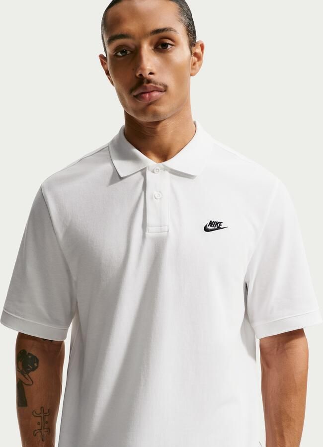 Nike Essential Pique Polo Shirt Wit Zwart White Heren - Foto 2