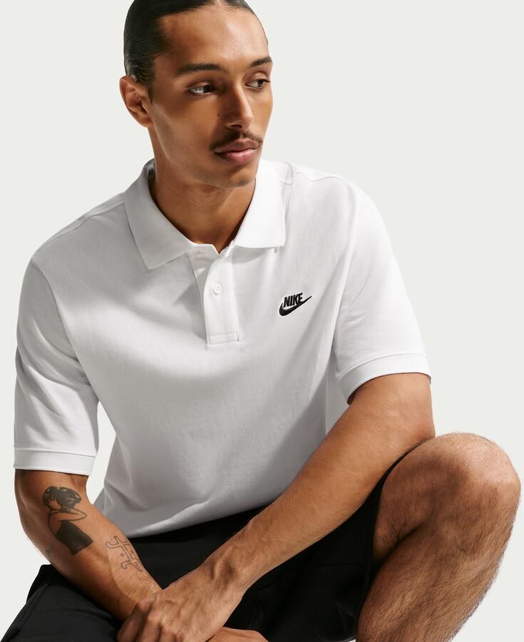Nike Essential Pique Polo Shirt Wit Zwart White Heren - Foto 6