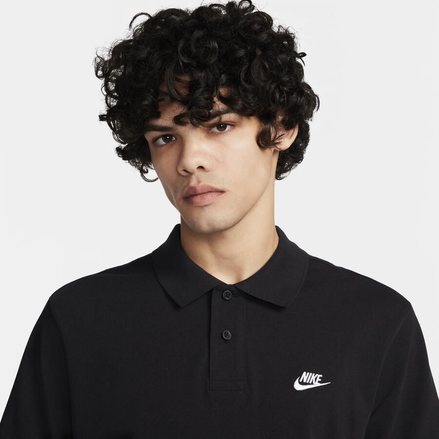 Nike Essentiële Piqué Polo Shirt Zwart Wit Black Heren