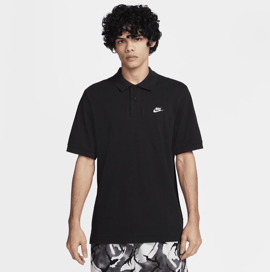 Nike Essentiële Piqué Polo Shirt Zwart Wit Black Heren - Foto 3