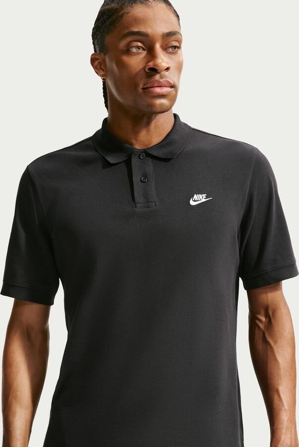 Nike Essentiële Piqué Polo Shirt Zwart Wit Black Heren - Foto 2