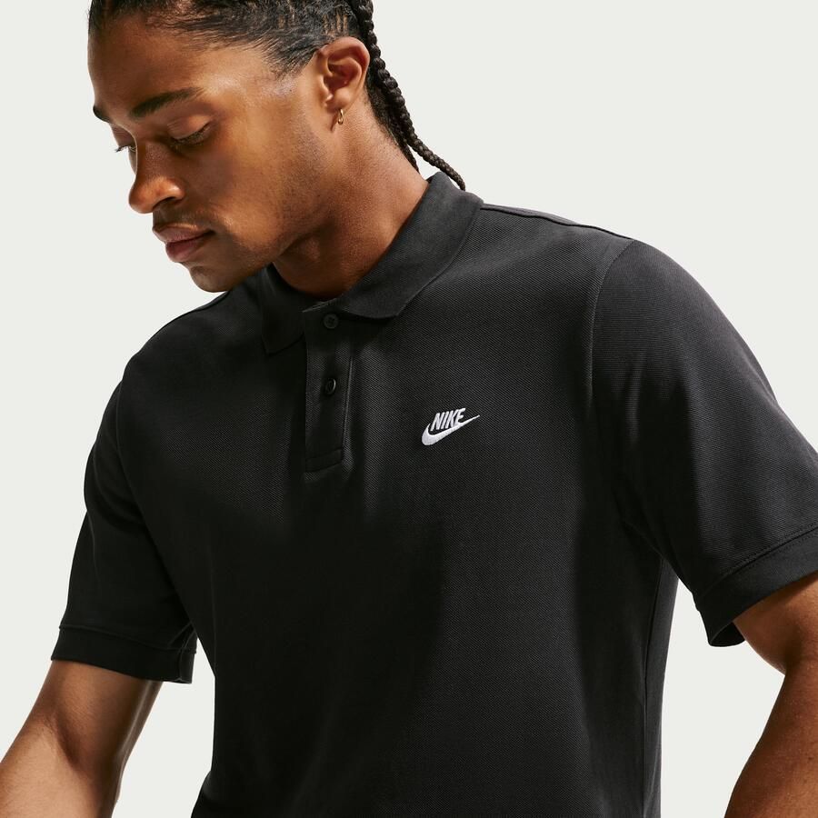 Nike Essentiële Piqué Polo Shirt Zwart Wit Black Heren - Foto 3