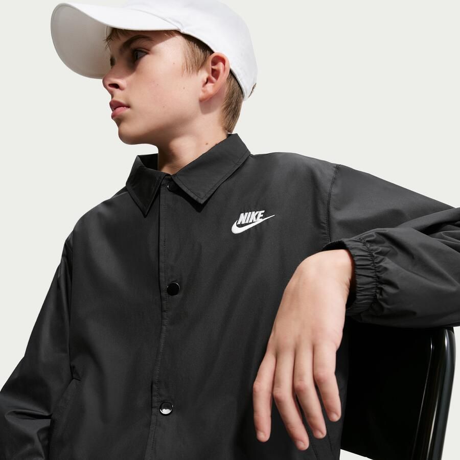 Nike Club repel coachjack voor kids Zwart