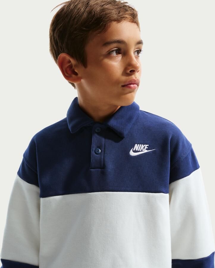 Nike Club rugbyshirt van sweatstof voor kids Blauw - Foto 2