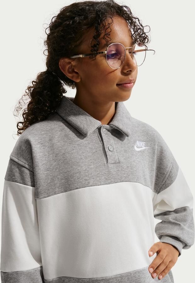 Nike Club rugbyshirt van sweatstof voor kids Grijs - Foto 2