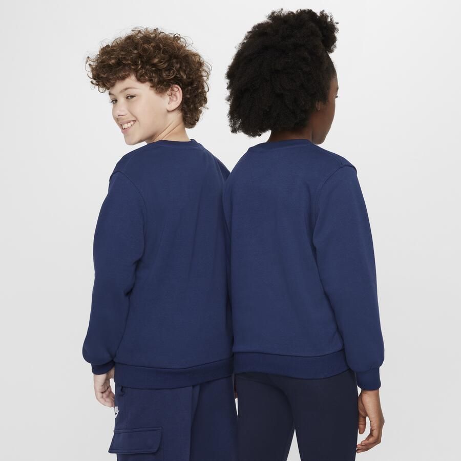 Nike Club sweatshirt van sweatstof met ronde hals voor Blauw