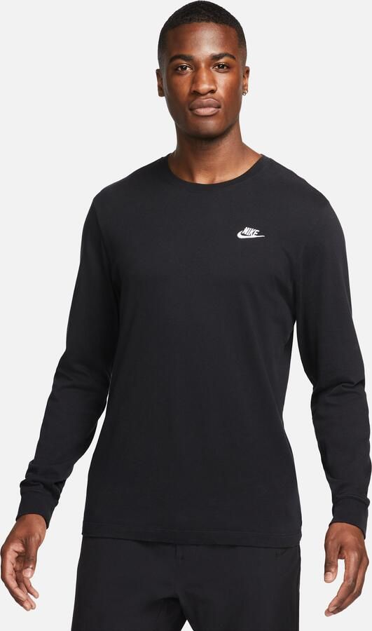 Nike Sportswear Club T-shirt met lange mouwen voor heren Zwart - Foto 3