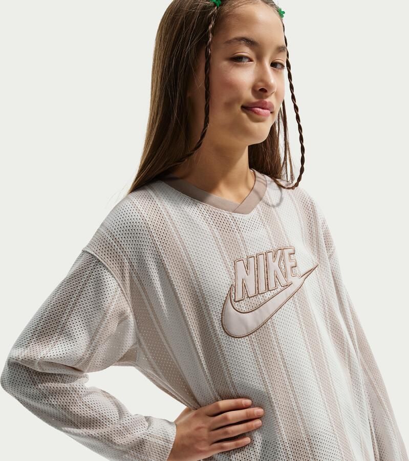 Nike Collection Mesh jersey met lange mouwen voor kids Bruin