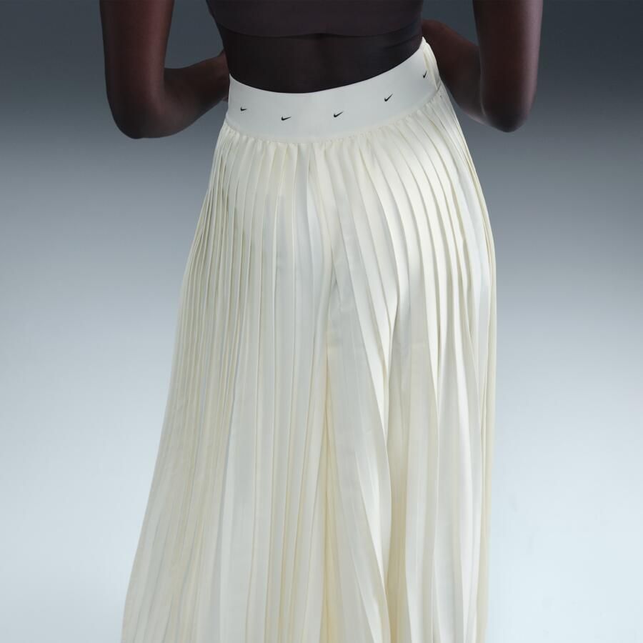 Nike Collection trainingsbroek met plooien en halfhoge taille voor dames Wit - Foto 2