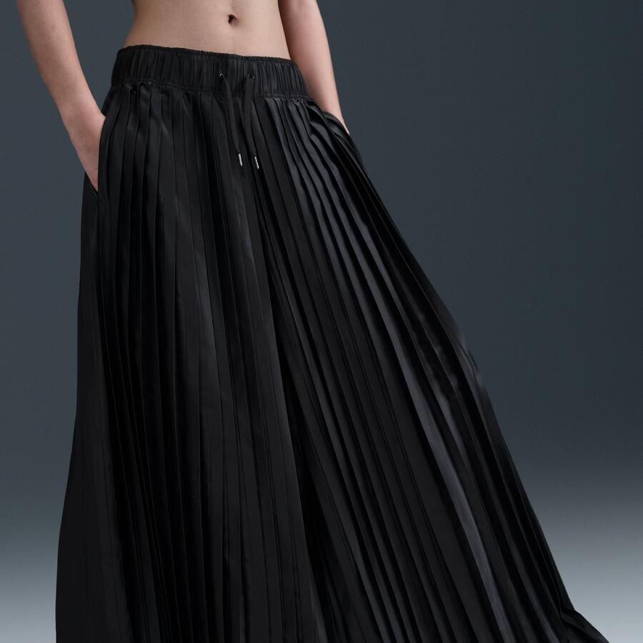 Nike Sportswear Collection trainingsbroek met plooien en halfhoge taille voor dames Zwart