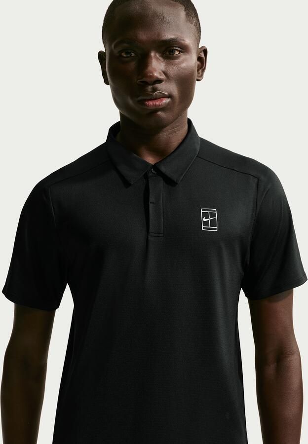 Nike Court Advantage Dri-FIT tennispolo voor heren Zwart