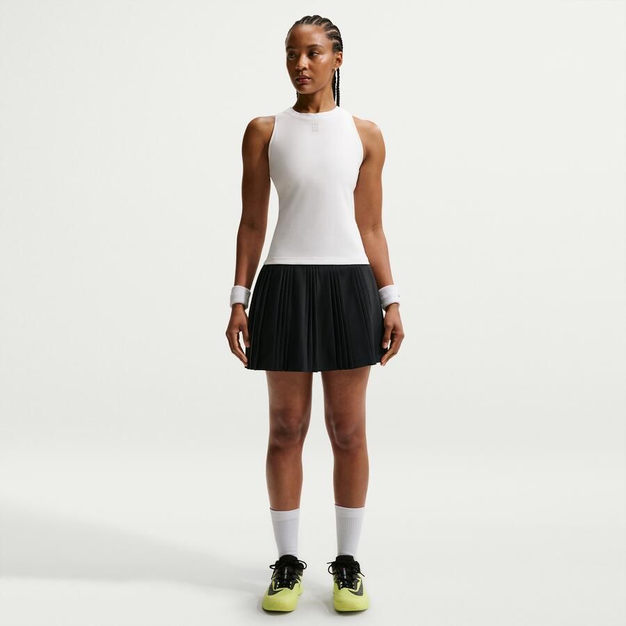 Nike Court Advantage Dri-FIT tennisrok met plooien Zwart