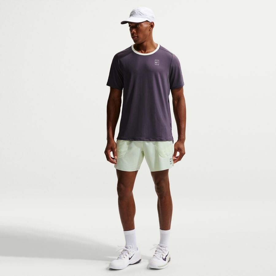 Nike Court Advantage Dri-FIT tennisshorts voor heren (15 cm) Geel - Foto 4