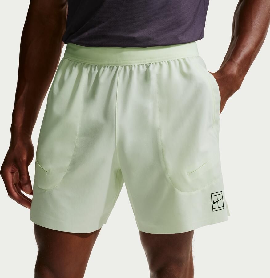 Nike Court Advantage Dri-FIT tennisshorts voor heren (15 cm) Geel - Foto 2