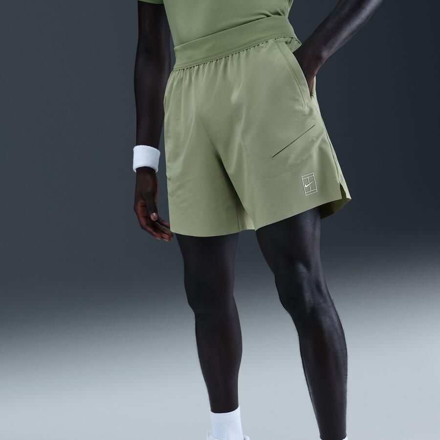 Nike Court Advantage Dri-FIT tennisshorts voor heren (15 cm) Groen