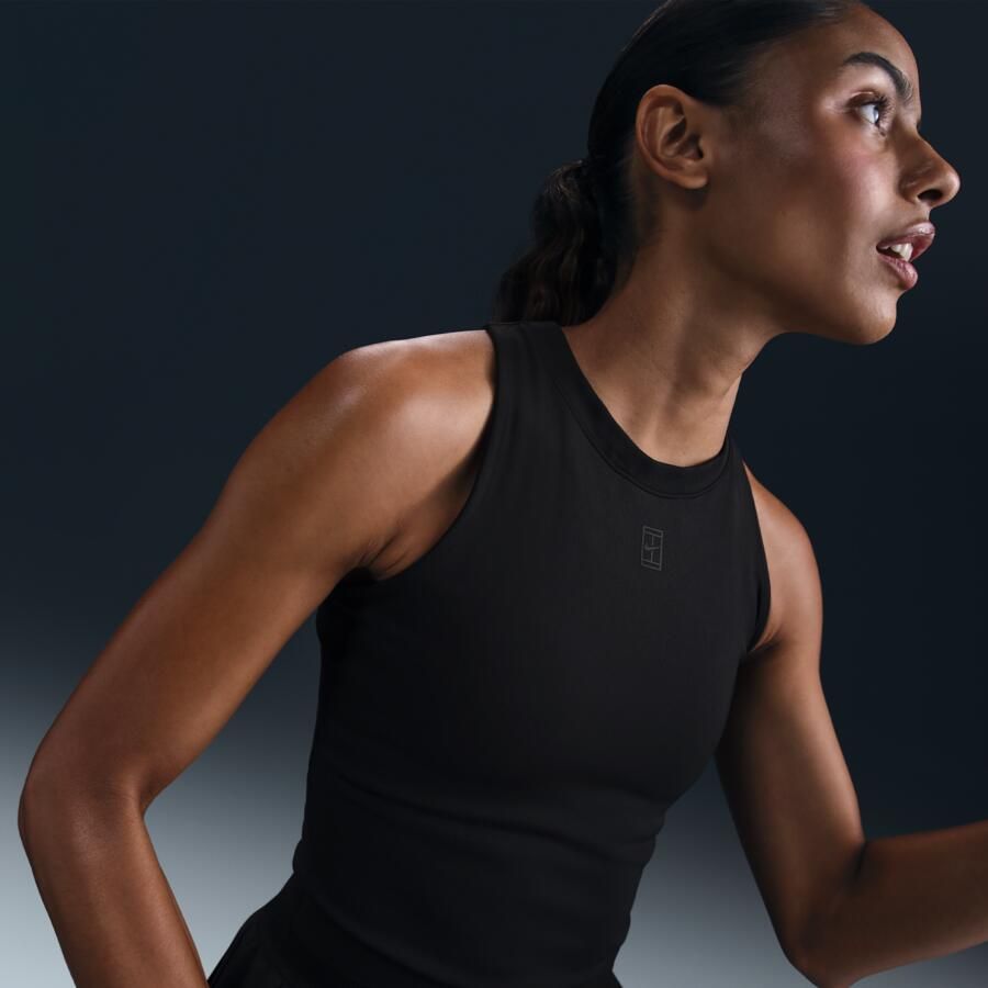 Nike Court Advantage Dri-FIT tennistanktop voor dames Zwart - Foto 3