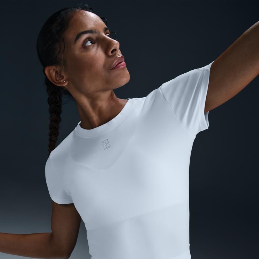 Nike Court Advantage Dri-FIT tennistop met korte mouwen voor dames Wit - Foto 4