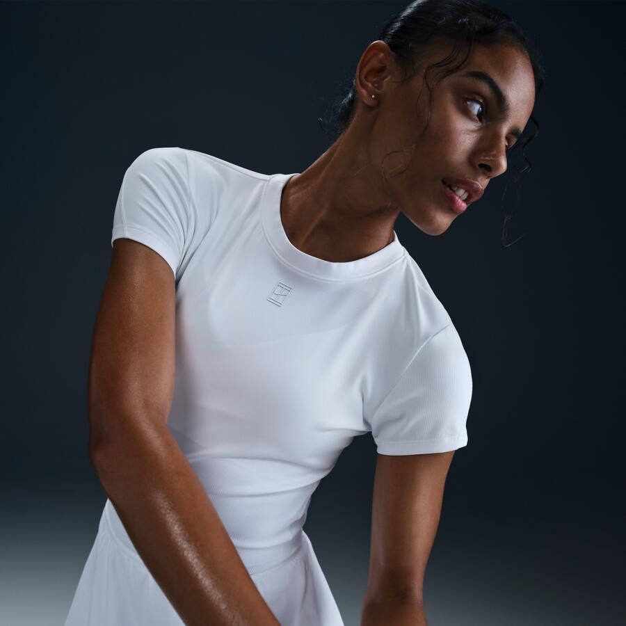 Nike Court Advantage Dri-FIT tennistop met korte mouwen voor dames Wit - Foto 2