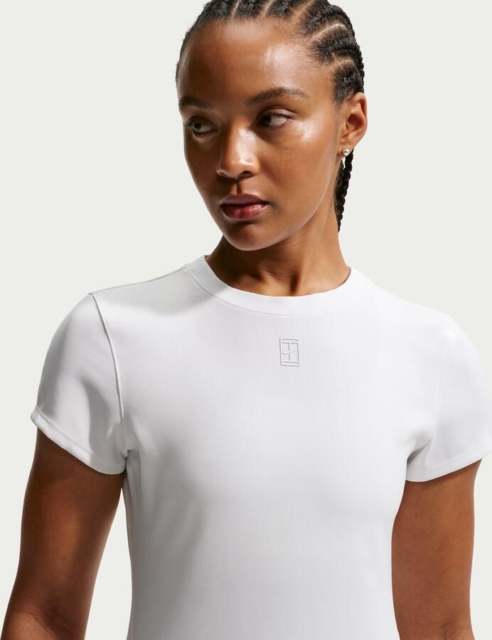 Nike Court Advantage Dri-FIT tennistop met korte mouwen voor dames Wit