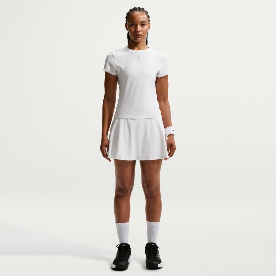 Nike Court Advantage Dri-FIT tennistop met korte mouwen voor dames Wit - Foto 3