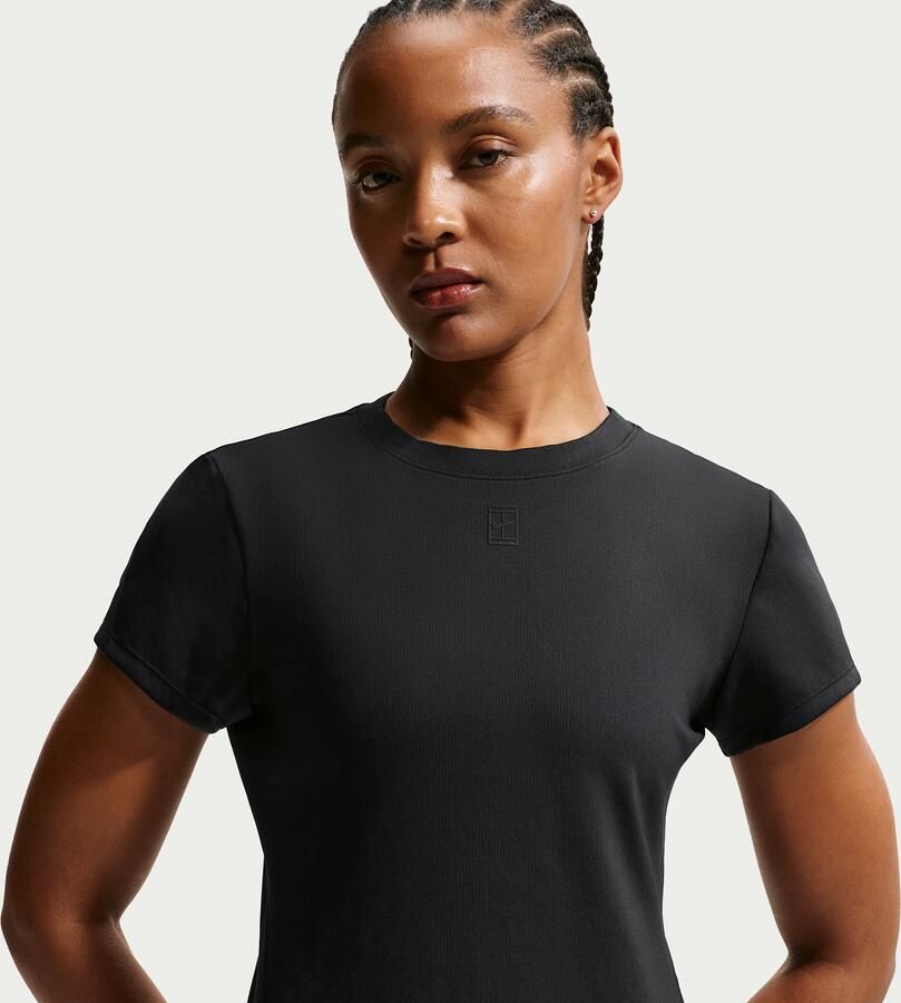 Nike Court Advantage Dri-FIT tennistop met korte mouwen voor dames Zwart