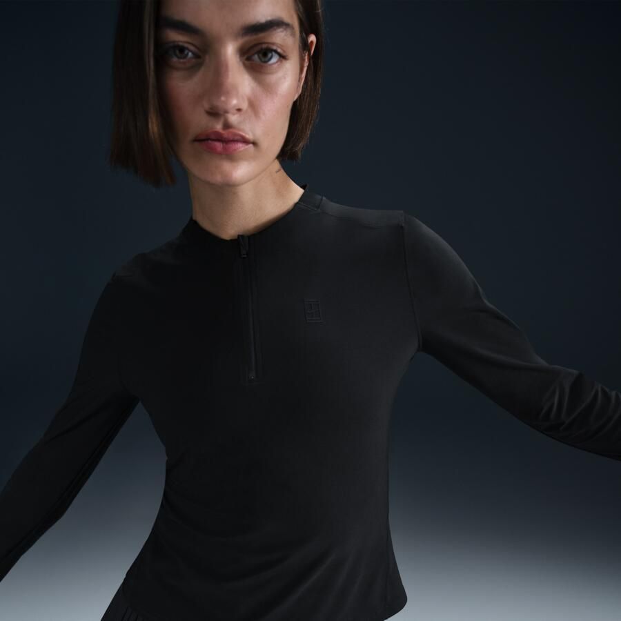 Nike Court Advantage Dri-FIT tennistussenlaag voor dames Zwart - Foto 3