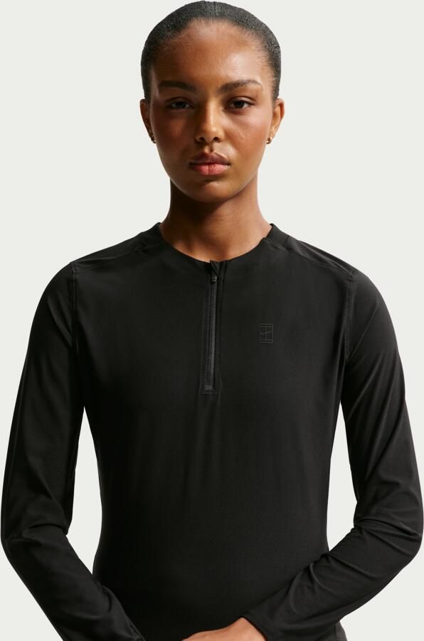 Nike Court Advantage Dri-FIT tennistussenlaag voor dames Zwart